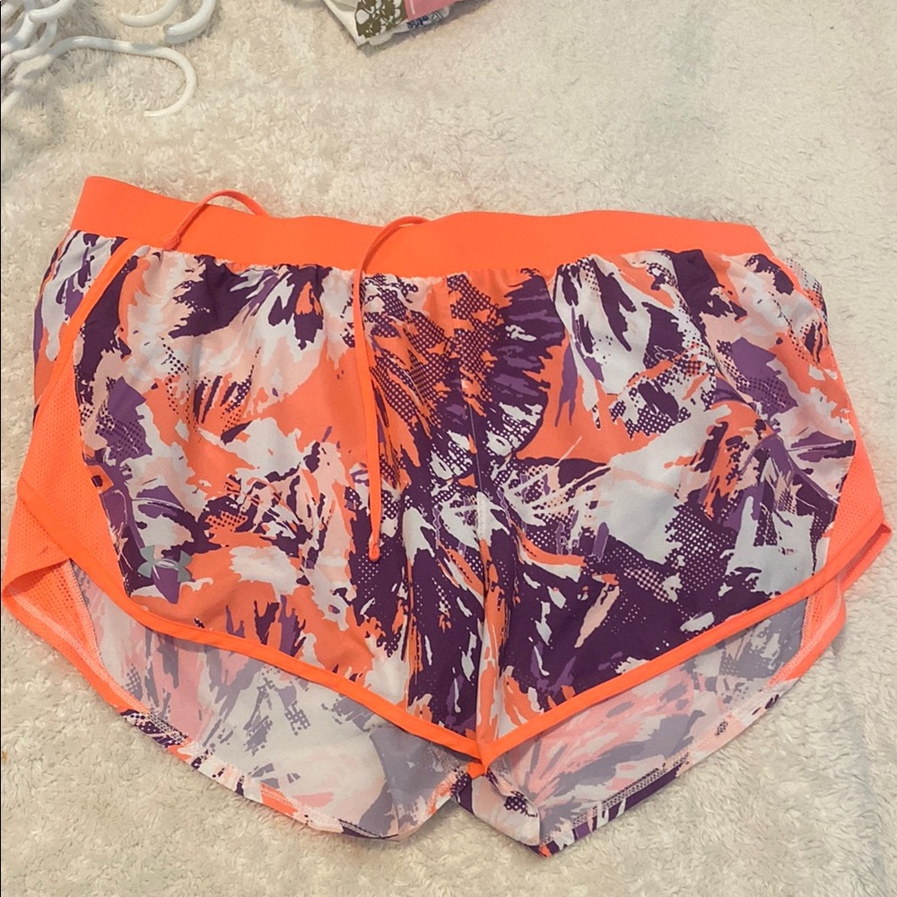 Under Armour Orange and Purple Athletic Shorts for Dynamic Workouts